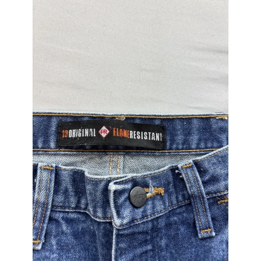 Wrangler FR13MWZ Mens Flame Resistant Work Jeans 33x30 Blue Cotton FR Denim